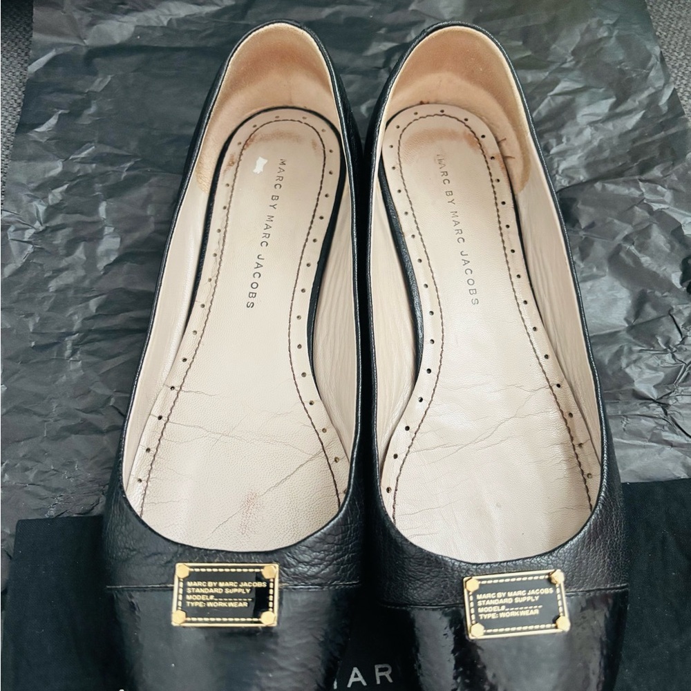 Marc by Marc Jacobs Black Leather Flats